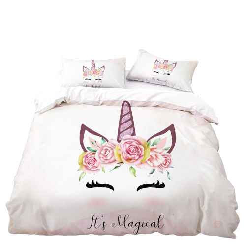 Sparkle Emoji Princess Unicorn Bed Set